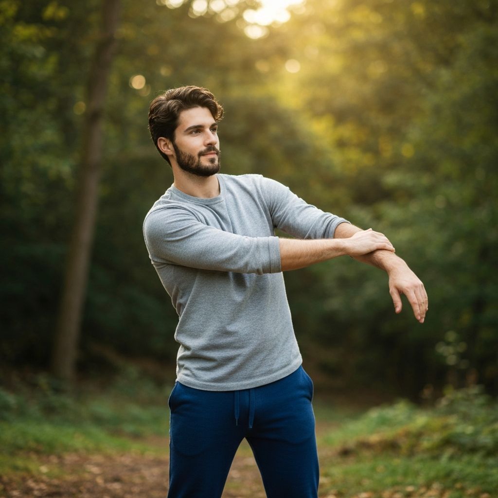 Person in nature practicing wellness